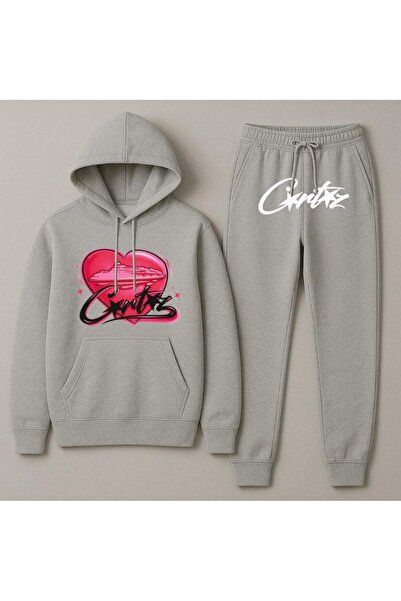 Elvino Σετ αθλητικής φόρμας με κουκούλα Crtz με στάμπα Oversize Γυναικεία/Ανδ...