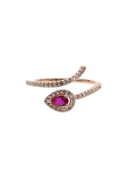 KESNUP Δαχτυλίδι σε σχήμα φιδιού διακοσμημένο με κρυστάλλους ζιρκονίου