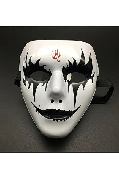 CN Halloween Kostüm Maskesi - Tam Yüz Boyalı Palyaço, Ayarlanabilir Kayışlı - Korku Partisi