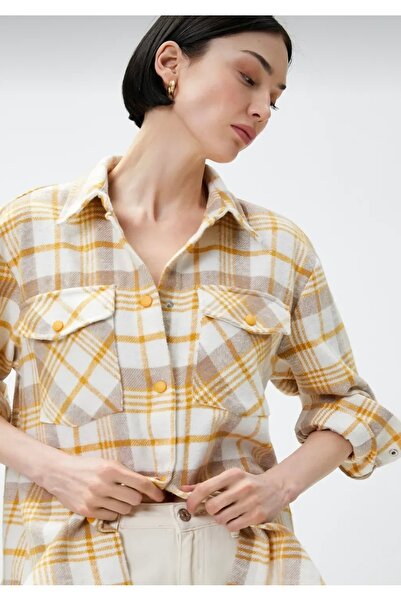 viyan butik قميص منقوش بأزرار كبس