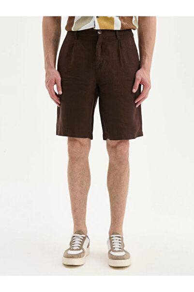 LC Waikiki Lcw Visionmürdüm Standard Fit 100% Linen Men's Shorts