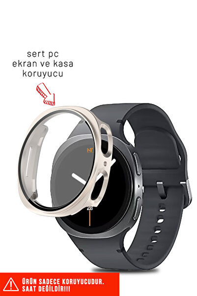 Nezih Case Samsung Galaxy Watch 8 44mm Uyumlu Sert PC Kasa ve Ekran Koruyucu
