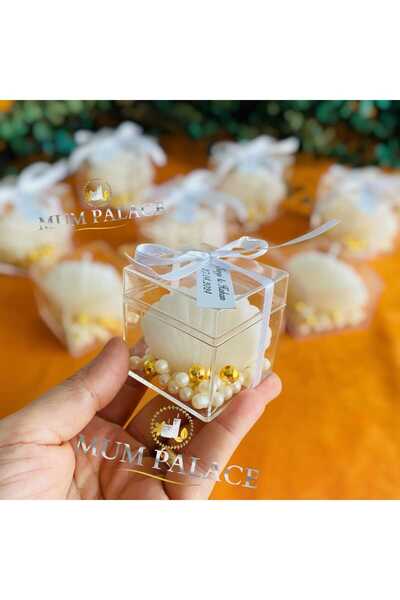 MUM Kişiye Özel Düğün|nişan|söz Hediyelik Mika Kutulu İstiridye Boncuklu- 10 ...