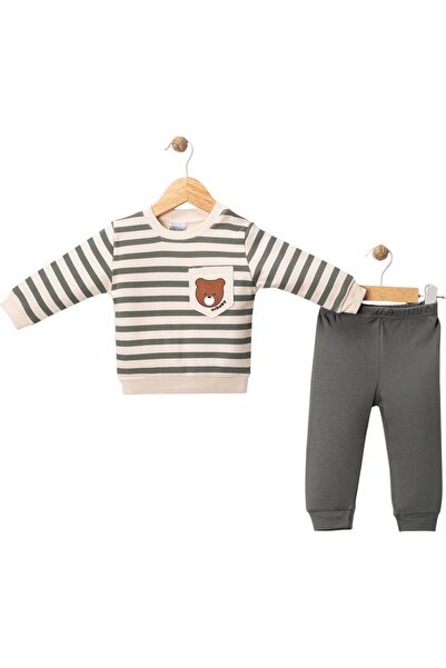 Yumilio Sweet Bears Collection Cute Teddy Bear Patterned Baby Boy Top and Bottom Set