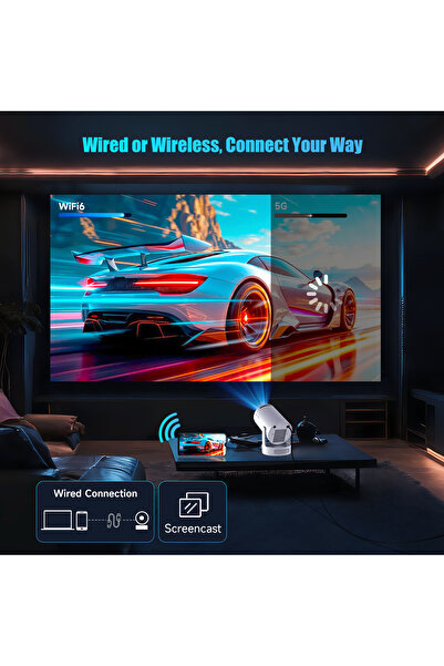 FEELONIA Video Projector, HY300 Portable, Android 11, Built-in Speaker