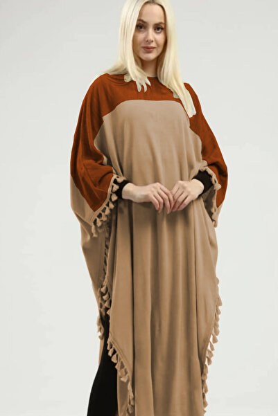 Cockatoo Poncho elegant în două culori cu detaliu cu ciucuri Pinterest pentru...