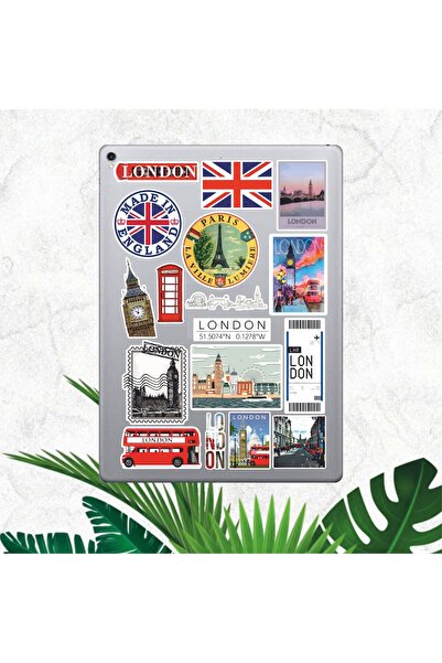 Hediyeni Al مجموعة ملصقات لندن |   ملصق للكمبيوتر المحمول والدفتر والتابلت والهاتف ودفتر الملاحظات ومجلة البوليت