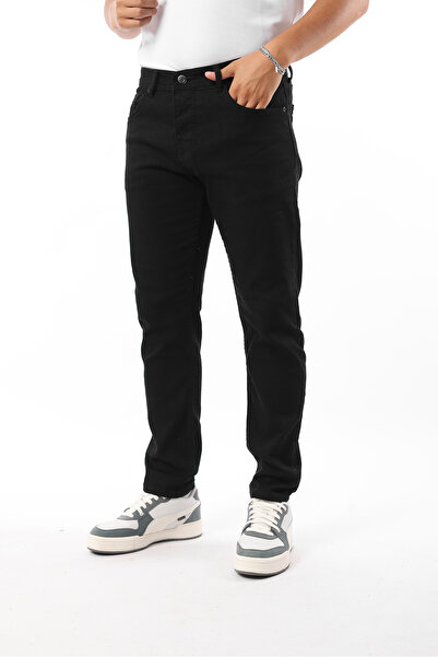 Rodrigo Men's Black Slim Fit Cotton Stretch Denim Jean Pants