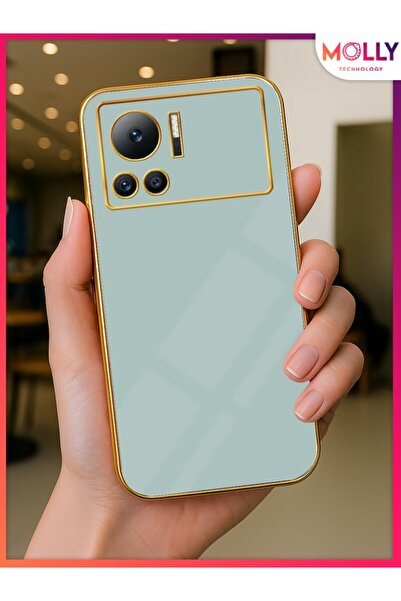 Molly حافظة سيليكون فاخرة لهاتف Infinix NOTE 12 Vip ذات حواف خضراء مائية مع ت...