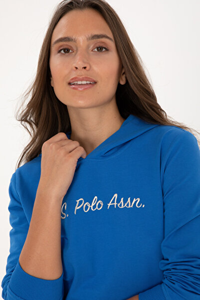 U.S. Polo Assn. Kadın Koyu Mavi Kapüşonlu Sweatshırt 50313559-VR032