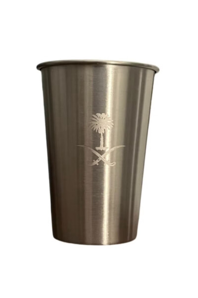 Other كاسات اكواب اليوم الوطني بشعار السيفين والنخلة حجم 350 ملي، ستانلس ستيل