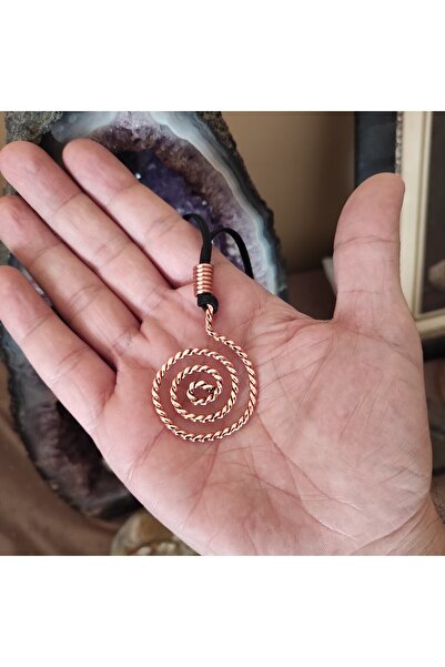 mba handmade jewelry Tensor El Yapımı Saf Bakır Kolye - Spiral Tensör Kolye - Orgonit Koruma - Yaşam Döngüsü
