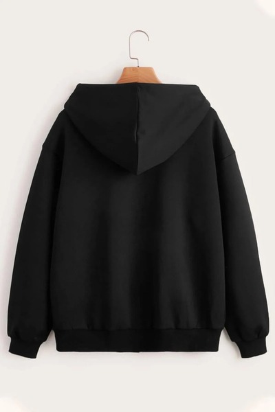 Trend Sizde Φούτερ με κουκούλα με φερμουάρ 2 τεμαχίων σε μαύρο και γκρι χρώμα