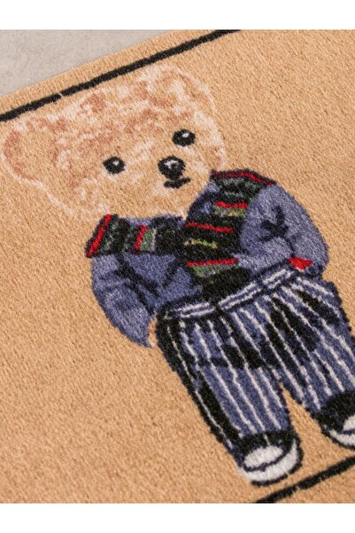 LC Waikiki Brown Bear Teddy Printed Door Mat 45X75 cm (W5)