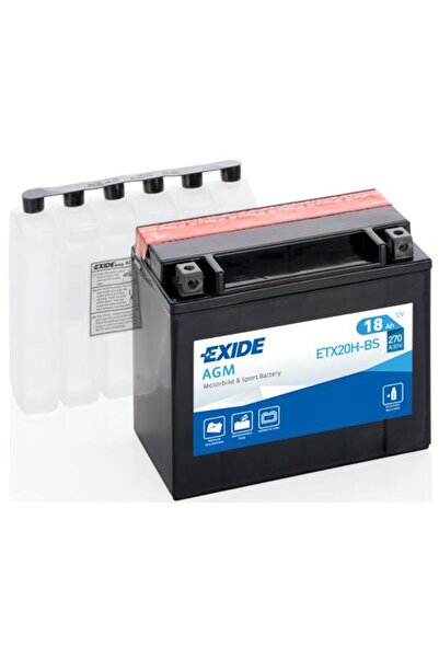 EXIDE Baterie moto fără întreținere EBYTX20H-BS, 12 V, 18 Ah, 240 A curent de pornire