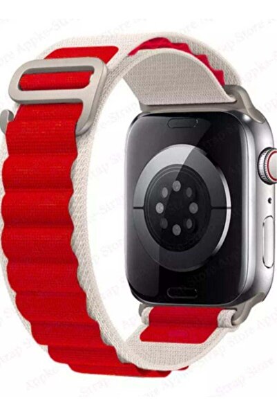 Generic White and red Apple Watch band, size 45