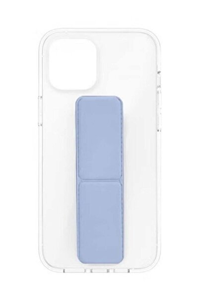 Generic Protective cover with finger grip stand for iPhone 15Pro Max transparent with cyan stand (light blue