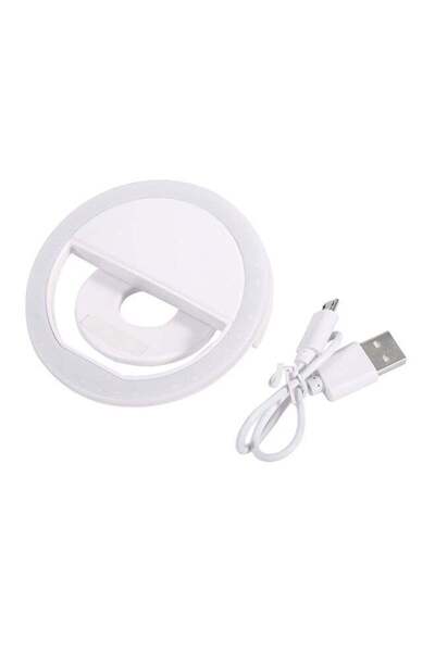 Generic SG-11 Mini Rechargeable Phone LED Selfie Lamp Ring Light White