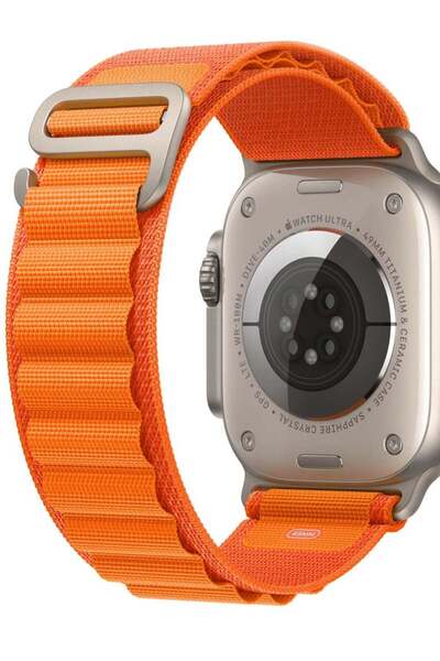 Generic سوار ساعة أبل الجديد باللون البرتقالي مقاس 45 مم