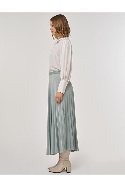 Kayra Piliseli Saten Etek Buz Yeşili
