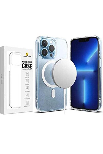 ROCK POW غطاء مغناطيسي شفاف صلب مقاوم للتجمد لهاتف iPhone 13 Pro مع MagSafe