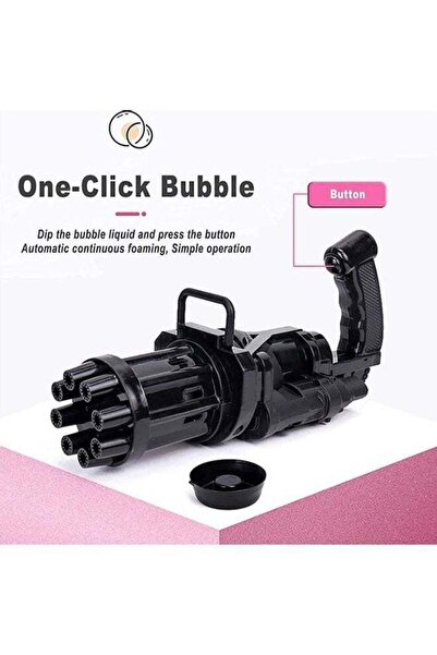 XIUWOO مسدس جاتلينج لصنع الفقاعات بثمانية فتحات وكميات كبيرة