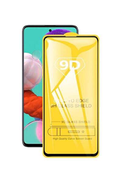 Generic واقي شاشة زجاجي مقوى 9D لهاتف سامسونج جالاكسي A71، لاصق بالكامل، أسود