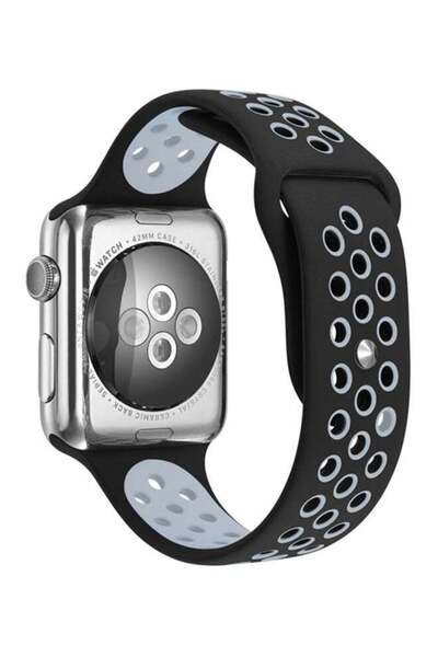 TraMx Replacement Band For Apple Watch Series 1/2/3 42mm Black/Grey