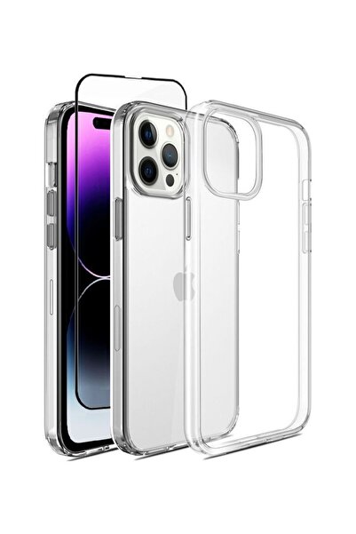 Margoun عبوة من قطعتين من جراب شفاف وواقي شاشة لهاتف iPhone 14 Pro Max