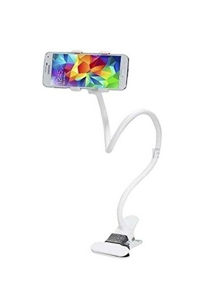 Generic حامل الهاتف المحمول مع مشبك أبيض