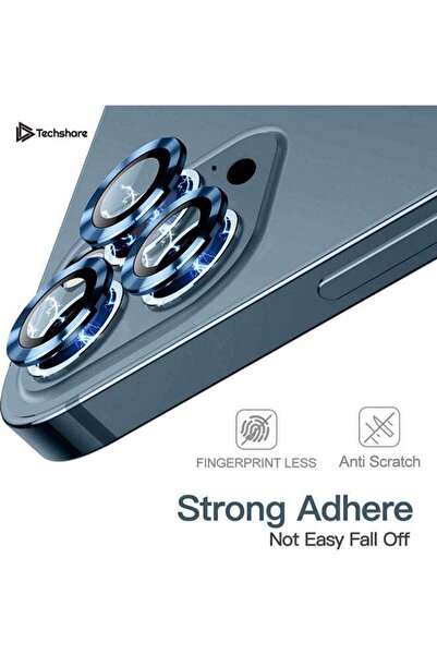 Techshare واقي عدسة الكاميرا من 3 قطع لهاتف Apple iPhone 12 Pro Max أزرق