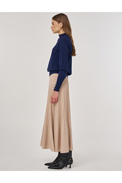 Kayra Turtleneck Basic Knitwear Sweater Navy Blue