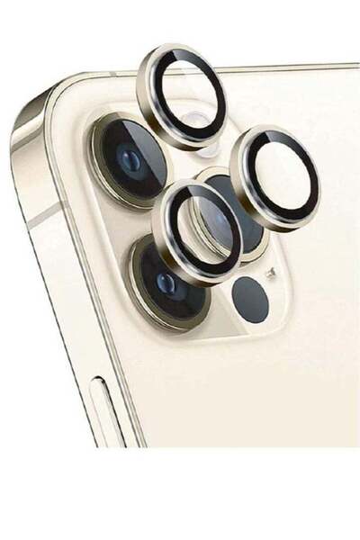 Generic Anti-scratch Tempered Glass Camera Cover for iPhone 14 Pro Gold