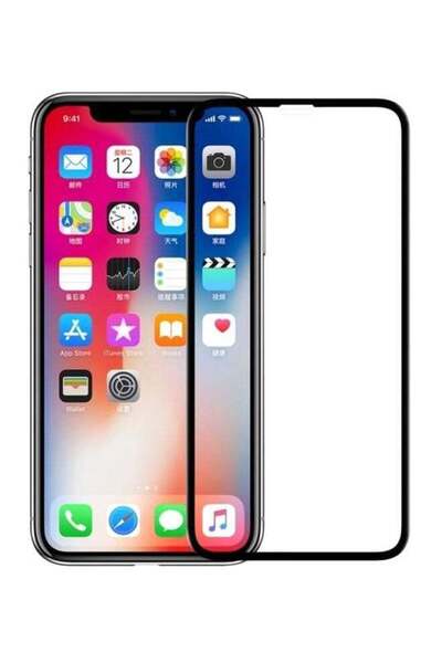 Generic واقي شاشة زجاجي مقوى 5D لهاتف Apple iPhone XR أسود/شفاف