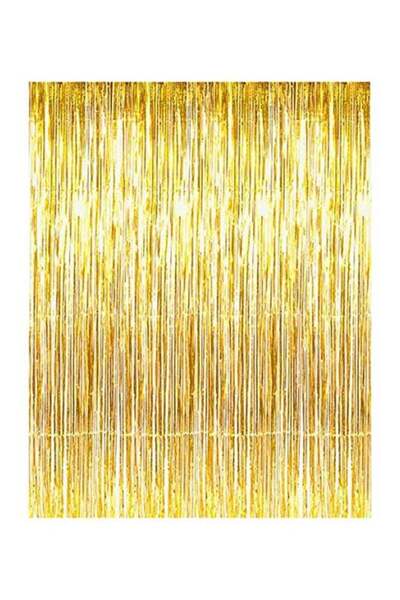 AMSCAN لوازم الحفلات المثالية - ستائر مزينة بشراشيب من رقائق الذهب