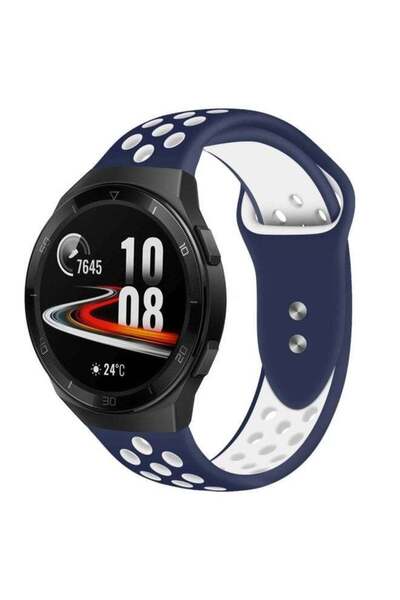 Perfii سوار بديل لساعة هواوي GT 2e مقاس 46 مم أزرق داكن/أبيض