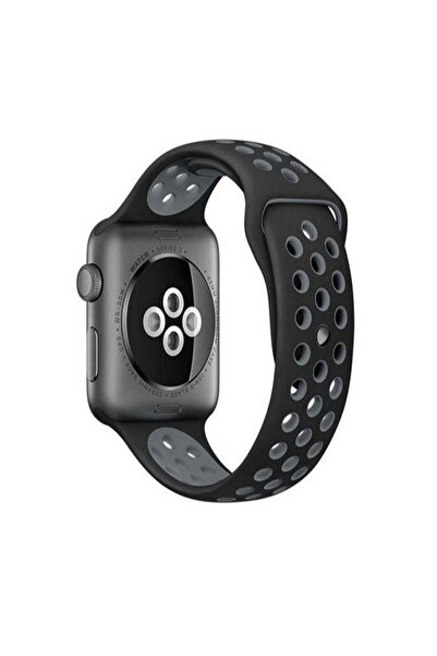 Generic سوار بديل لساعة Apple Watch مقاس 44/42 مم أسود/رمادي