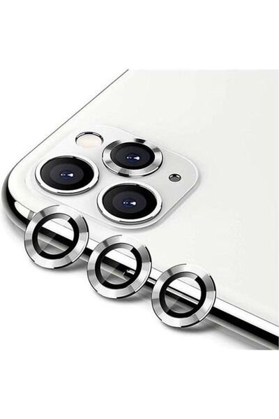 shAyzee واقي عدسة الكاميرا من الزجاج مكون من 3 قطع لهاتف iPhone 12 Pro فضي/أسود