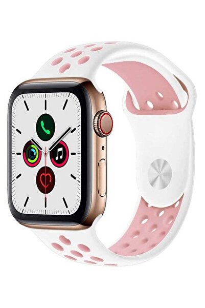 Perfii سوار بديل من دوت لساعات أبل سلسلة 5/4/3/2/1، أبيض/وردي فاتح