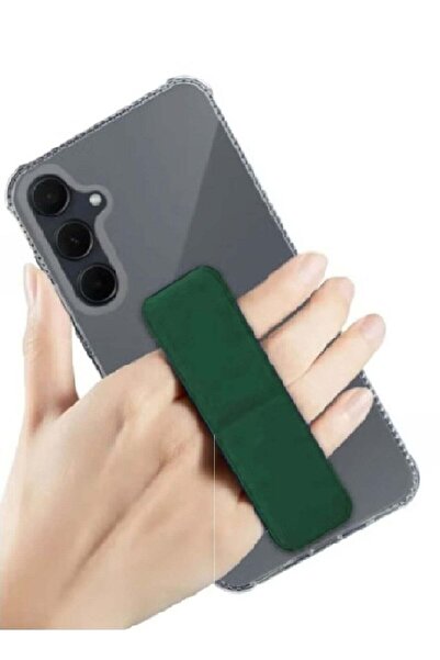 Generic غطاء حماية مع حامل للإصبع لهاتف سامسونج A53 شفاف مع كيكستان أخضر غامق...