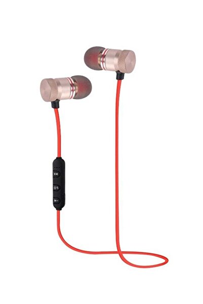 ZIDLI سماعات أذن ستيريو بلوتوث باللون الأحمر/البيج