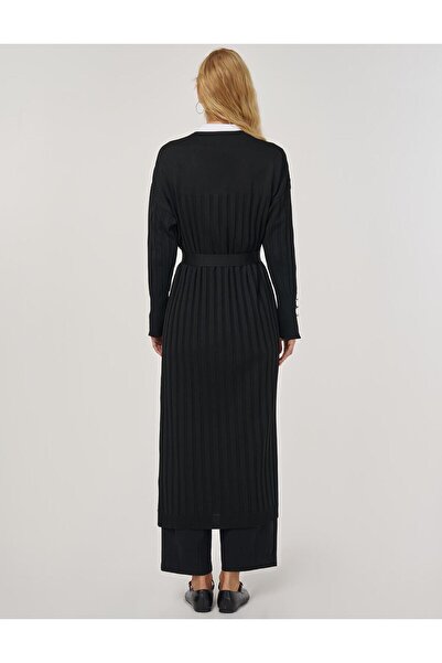 Kayra Ζακέτα με ζώνη Μαύρη