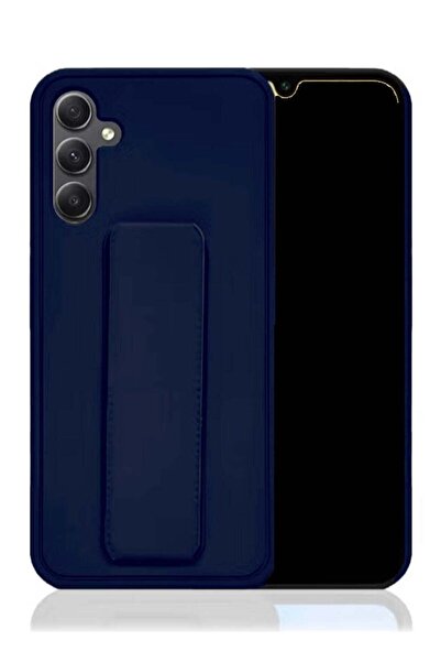 Generic Hand Grip Foldable Magnetic Kickstand Wrist Strap Finger Grip Case Cover A15 Dark Blue