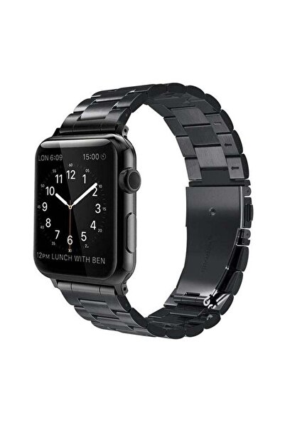 Voberry حزام بديل لساعة Apple Watch Series 4 مقاس 44 مم، أسود