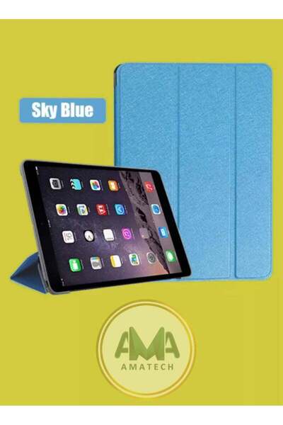Generic Smart flip cover compatible with iPad mini 6, cyan color