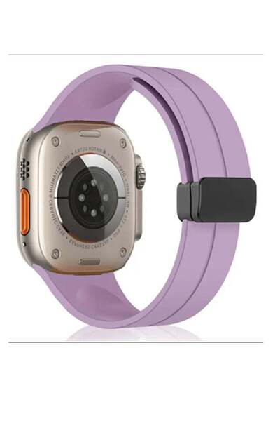 Generic سوار ساعة ابل بقفل مغناطيسي مقاس 45 لون بنفسجي