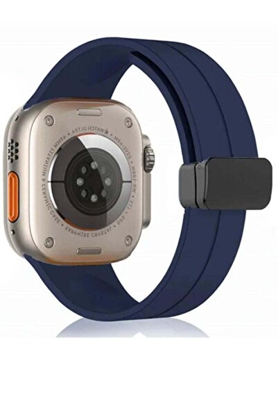 Generic Apple Watch strap with magnetic closure size 42 navy blue