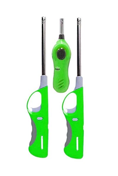 Generic طقم ولاعات غاز مكون من 3 قطع، أخضر/فضي