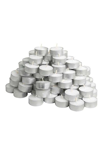 Generic 100-Piece Non-Scented Small Candle Silver