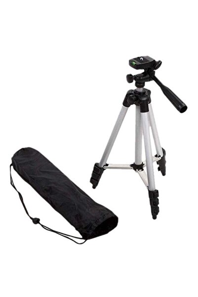 Generic حامل ثلاثي القوائم مع حقيبة لكاميرات كانون ونيكون DSLR، أسود/فضي